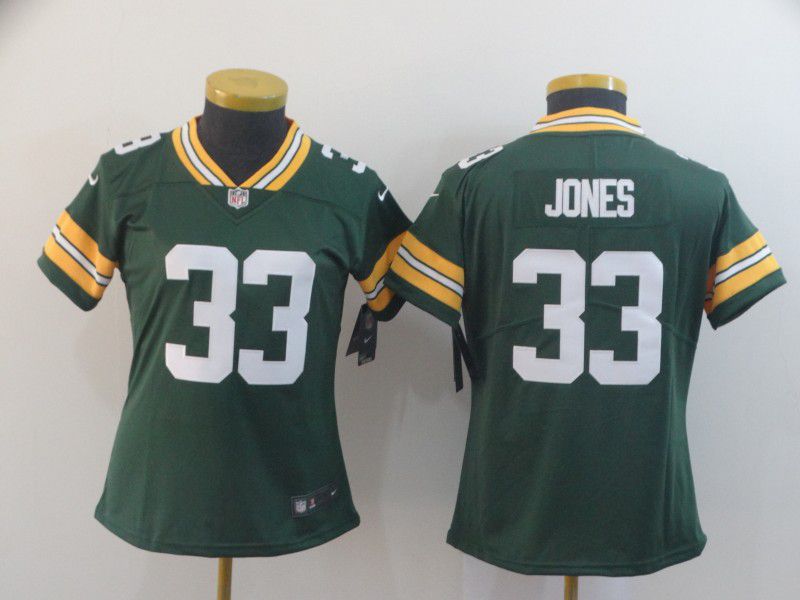 Women Green Bay Packers 33 Jones Green Nike Vapor Untouchable Limited Player NFL Jerseys